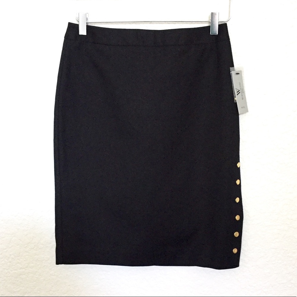 NWT Worthington Pencil Skirt with Gold Buttuns S:6